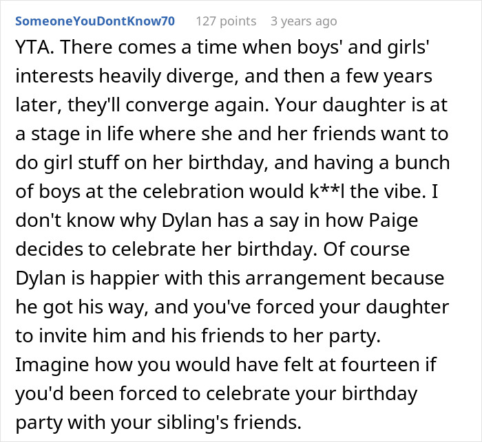 Daughter Excludes Twin Brother From Birthday Plans Without Telling Him, Mom Cancels Her Party Daughter Excludes Twin Brother From Birthday Plans Without Telling Him, Mom Cancels Her Party