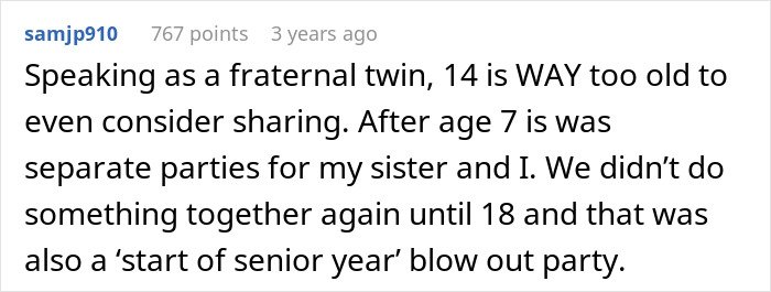 Daughter Excludes Twin Brother From Birthday Plans Without Telling Him, Mom Cancels Her Party Daughter Excludes Twin Brother From Birthday Plans Without Telling Him, Mom Cancels Her Party