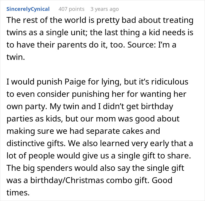Daughter Excludes Twin Brother From Birthday Plans Without Telling Him, Mom Cancels Her Party Daughter Excludes Twin Brother From Birthday Plans Without Telling Him, Mom Cancels Her Party