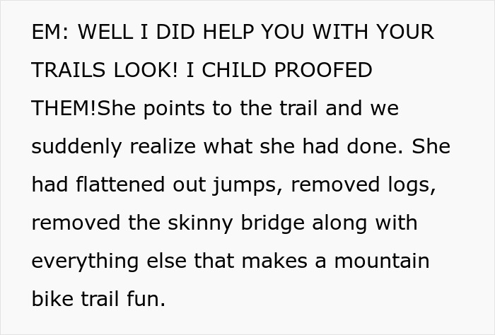 Entitled Mom “Childproofs” Private Mountain Bike Trail For Her Kid, Vanishes When Owner Mentions Cops Entitled Mom “Childproofs” Private Mountain Bike Trail For Her Kid, Vanishes When Owner Mentions Cops