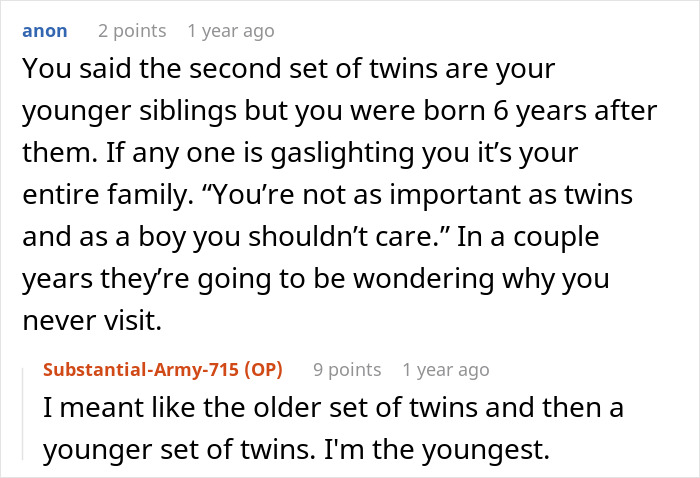 Parents Celebrate Their Twins But Overlook 17YO, Say He’s Manipulating Them When He Needs Attention Parents Celebrate Their Twins But Overlook 17YO, Say He’s Manipulating Them When He Needs Attention