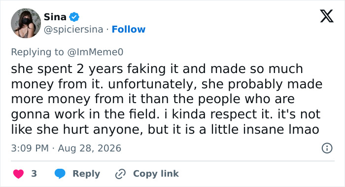 Influencer Could Face Jail Time After Lying About Her Career Journey Thanks To Subtle Clue Spotted In Pic
