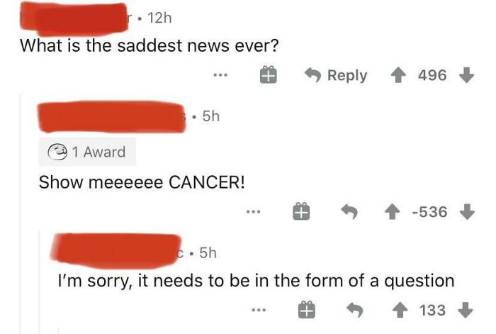 84 Comments That Were Downvoted To Oblivion For Good Or Completely Random Reasons 84 Comments That Were Downvoted To Oblivion For Good Or Completely Random Reasons