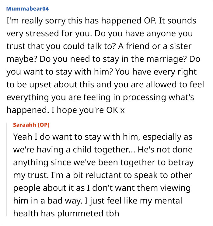 Pregnant Woman Can’t Look At Her Husband The Same After Finding His Old Messages Pregnant Woman Can’t Look At Her Husband The Same After Finding His Old Messages
