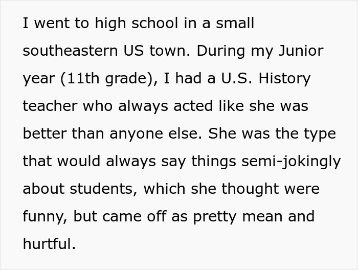 Woman Runs Into Insufferable Highschool Teacher 20 Years Later And Gets Proof That Karma Really Exists Woman Runs Into Insufferable Highschool Teacher 20 Years Later And Gets Proof That Karma Really Exists