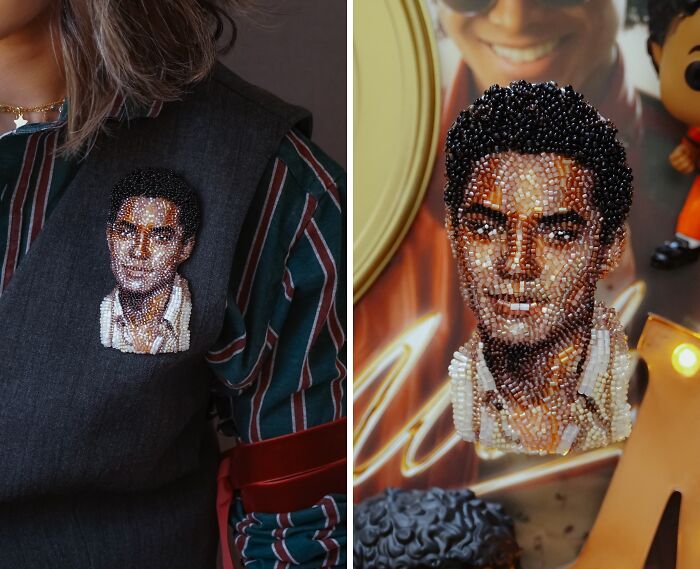 From Michael Jackson To Golden Globes Brooches: 40 Incredible Beaded Creations By Tiffany Pisani From Michael Jackson To Golden Globes Brooches: 40 Incredible Beaded Creations By Tiffany Pisani