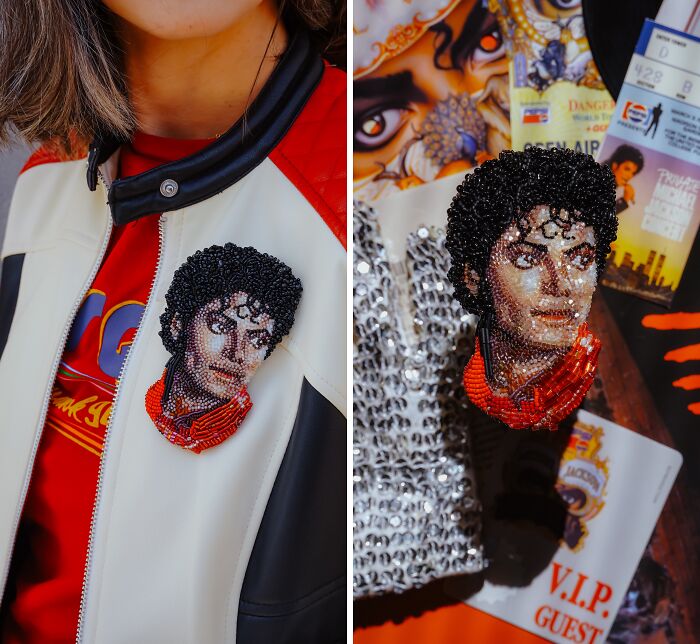 From Michael Jackson To Golden Globes Brooches: 40 Incredible Beaded Creations By Tiffany Pisani From Michael Jackson To Golden Globes Brooches: 40 Incredible Beaded Creations By Tiffany Pisani