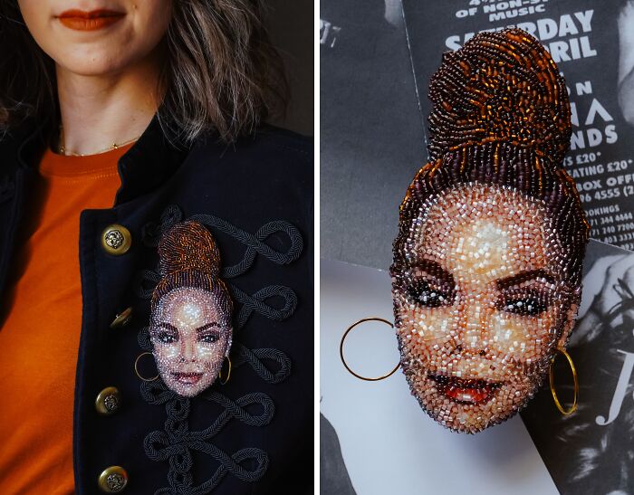 From Michael Jackson To Golden Globes Brooches: 40 Incredible Beaded Creations By Tiffany Pisani From Michael Jackson To Golden Globes Brooches: 40 Incredible Beaded Creations By Tiffany Pisani