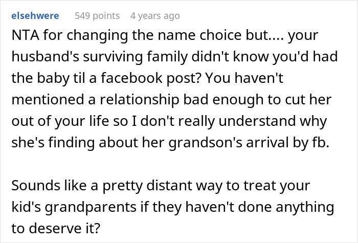 Widow Refuses To Honor Promise To Name Baby After Husband, Grieving MIL Livid And Confronts Her Widow Refuses To Honor Promise To Name Baby After Husband, Grieving MIL Livid And Confronts Her