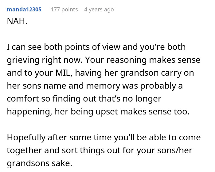 Widow Refuses To Honor Promise To Name Baby After Husband, Grieving MIL Livid And Confronts Her Widow Refuses To Honor Promise To Name Baby After Husband, Grieving MIL Livid And Confronts Her