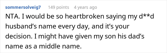 Widow Refuses To Honor Promise To Name Baby After Husband, Grieving MIL Livid And Confronts Her Widow Refuses To Honor Promise To Name Baby After Husband, Grieving MIL Livid And Confronts Her