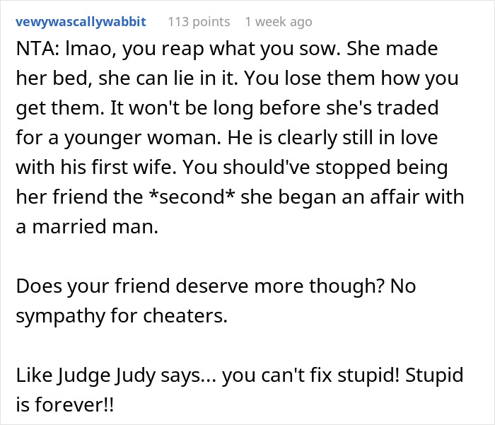 Woman Snaps At Bestie Over Her “Crusty” Cheating Husband, Refuses To Hear Another Word Woman Snaps At Bestie Over Her “Crusty” Cheating Husband, Refuses To Hear Another Word