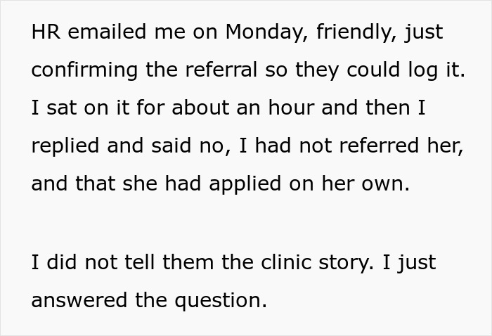 Woman Tells HR She Never Referred Anyone, Starts Massive Family Drama Woman Tells HR She Never Referred Anyone, Starts Massive Family Drama