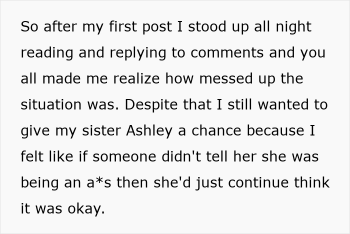 Sister’s Entitlement Has No Limits, She Can’t Believe Someone Actually Calls Her Out Sister’s Entitlement Has No Limits, She Can’t Believe Someone Actually Calls Her Out