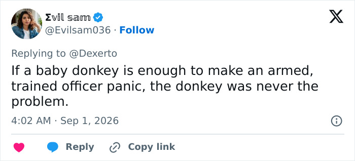 Officer Facing Backlash After Entering Family’s Pasture Without Permission And Firing On Their Baby Pet Donkey Officer Facing Backlash After Entering Family’s Pasture Without Permission And Firing On Their Baby Pet Donkey