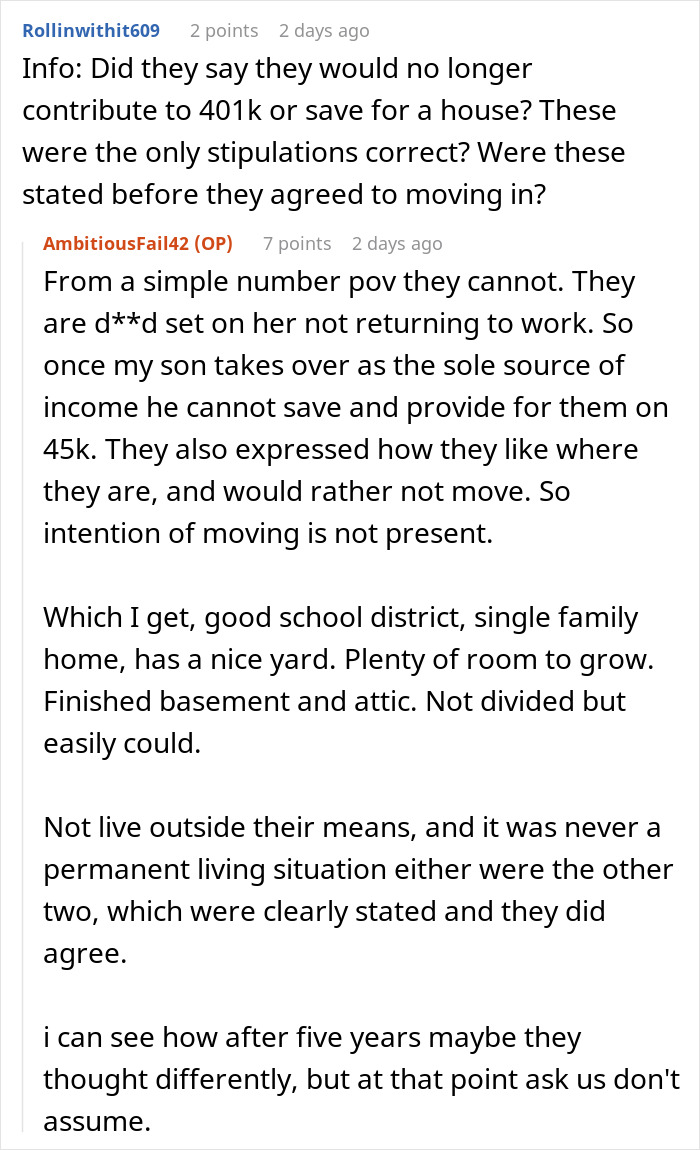 Parents Give Son Free Housing To Save For A Future, And He Builds A Freeloading Plan Around It Parents Give Son Free Housing To Save For A Future, And He Builds A Freeloading Plan Around It