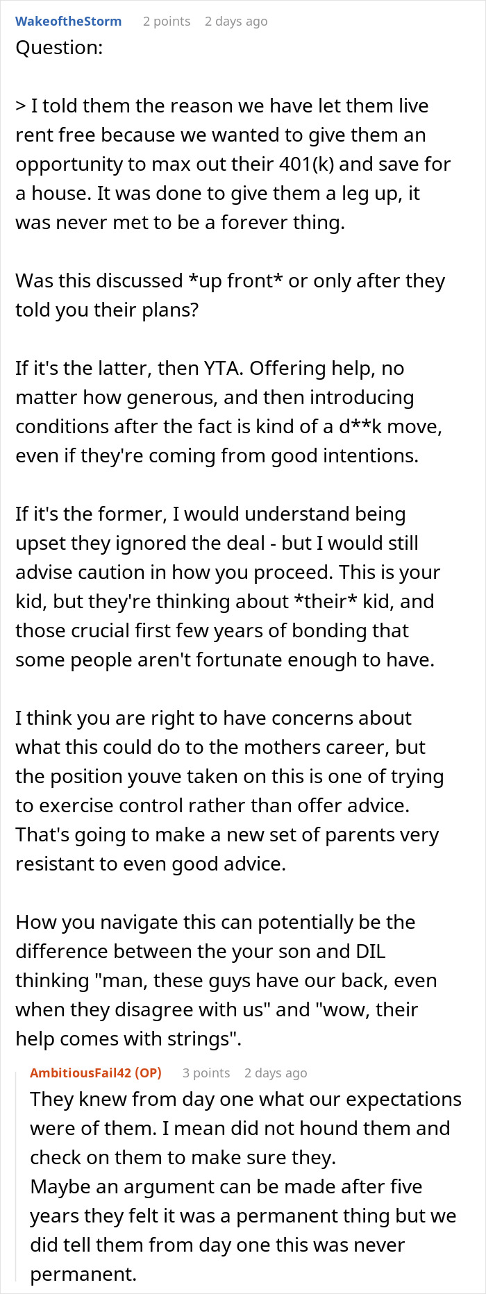 Parents Give Son Free Housing To Save For A Future, And He Builds A Freeloading Plan Around It Parents Give Son Free Housing To Save For A Future, And He Builds A Freeloading Plan Around It
