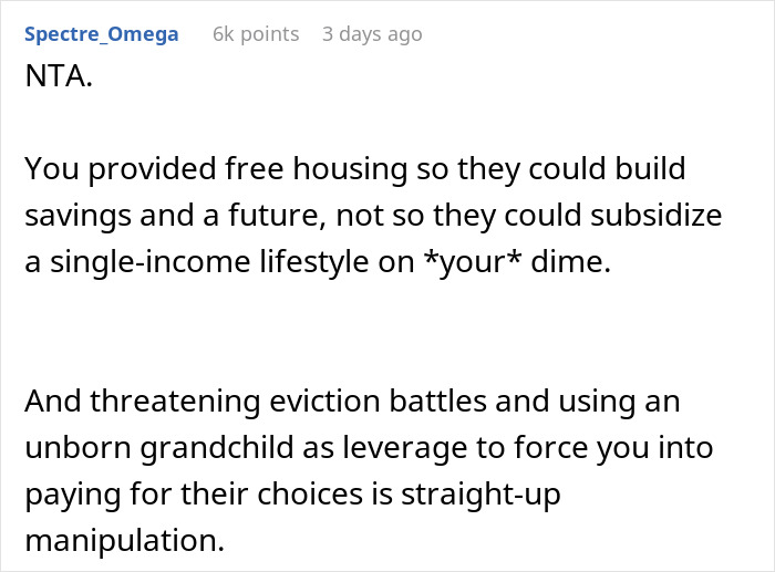 Parents Give Son Free Housing To Save For A Future, And He Builds A Freeloading Plan Around It Parents Give Son Free Housing To Save For A Future, And He Builds A Freeloading Plan Around It