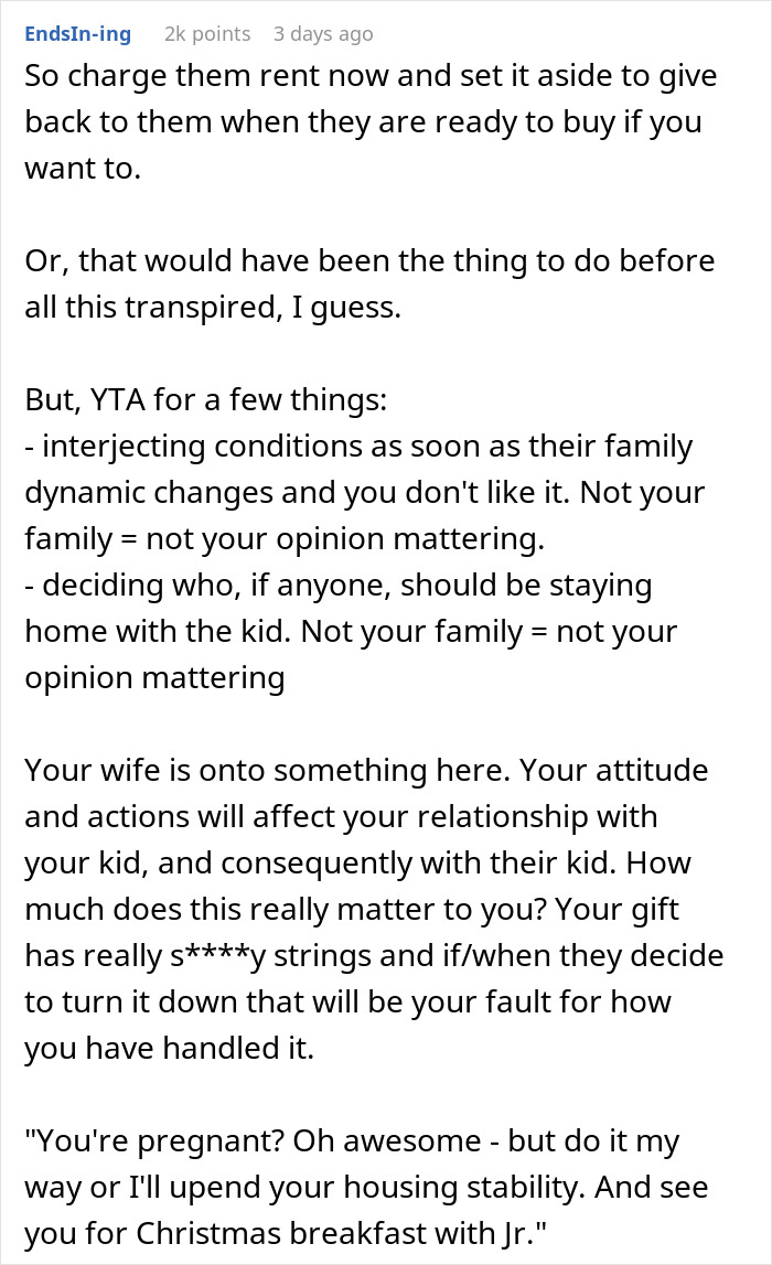Parents Give Son Free Housing To Save For A Future, And He Builds A Freeloading Plan Around It Parents Give Son Free Housing To Save For A Future, And He Builds A Freeloading Plan Around It