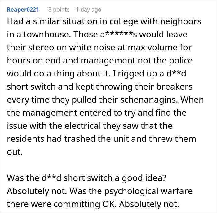 Noisy Neighbors Ignore Repeated Complaints, Person Finds A Creative Way To Make Them Regret It Noisy Neighbors Ignore Repeated Complaints, Person Finds A Creative Way To Make Them Regret It