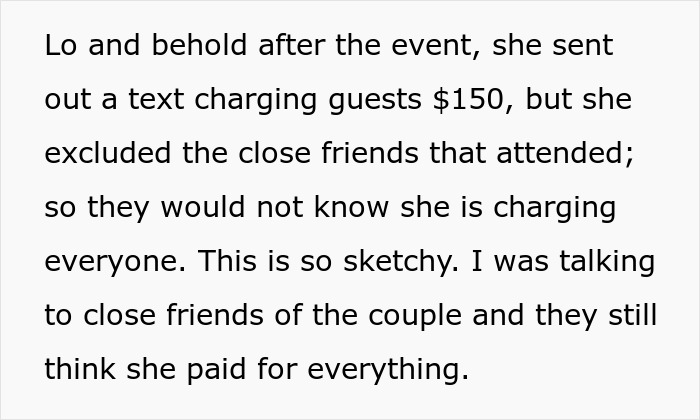 MOH Plays The Generous Host While Secretly Making The Guests Pay $150 Each For The Bridal Shower MOH Plays The Generous Host While Secretly Making The Guests Pay $150 Each For The Bridal Shower