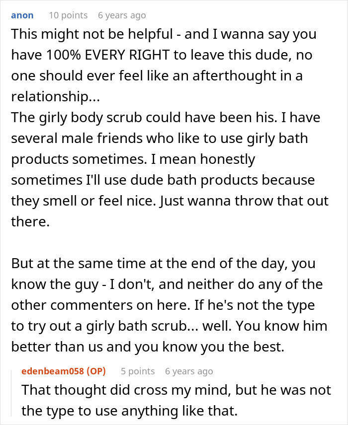 Camellia-Scented Body Scrub Exposes Why Guy Kept Ignoring His GF For Almost 2 Months