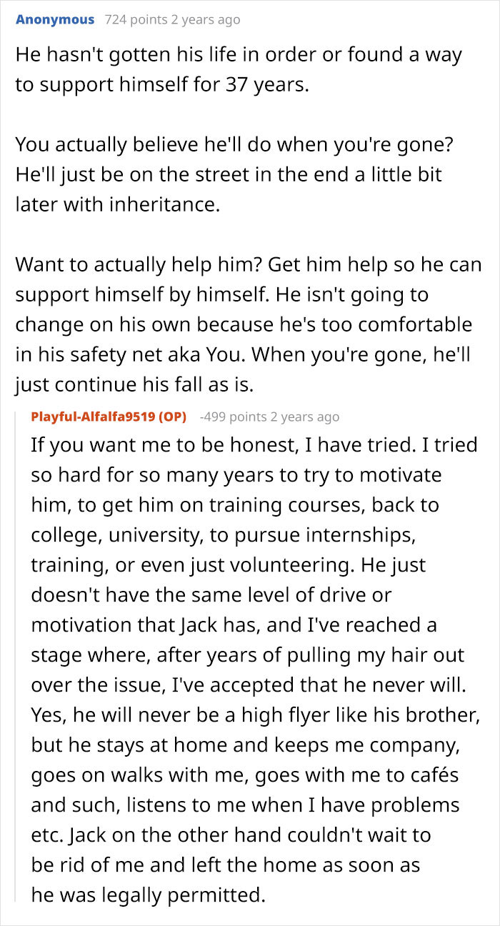 Son Builds A Successful Life, Mom Decides That’s Exactly Why His Brother Deserves Almost All Of The Inheritance Son Builds A Successful Life, Mom Decides That’s Exactly Why His Brother Deserves Almost All Of The Inheritance
