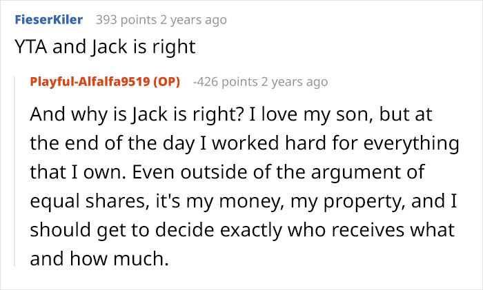 Son Builds A Successful Life, Mom Decides That’s Exactly Why His Brother Deserves Almost All Of The Inheritance Son Builds A Successful Life, Mom Decides That’s Exactly Why His Brother Deserves Almost All Of The Inheritance