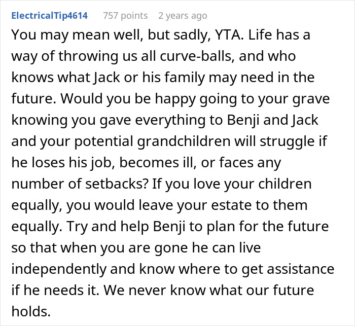 Son Builds A Successful Life, Mom Decides That’s Exactly Why His Brother Deserves Almost All Of The Inheritance Son Builds A Successful Life, Mom Decides That’s Exactly Why His Brother Deserves Almost All Of The Inheritance