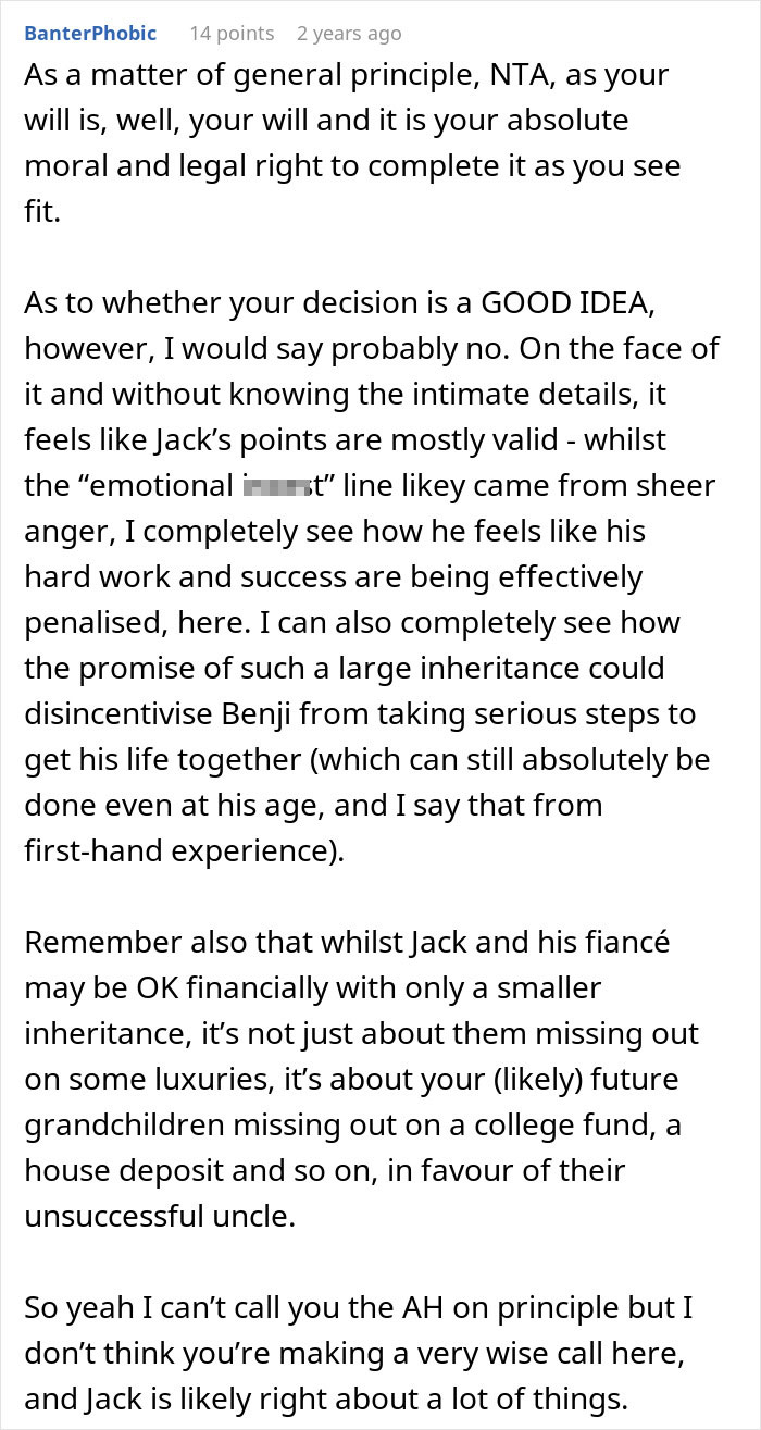Son Builds A Successful Life, Mom Decides That’s Exactly Why His Brother Deserves Almost All Of The Inheritance Son Builds A Successful Life, Mom Decides That’s Exactly Why His Brother Deserves Almost All Of The Inheritance