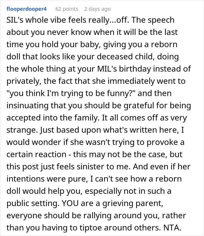 Woman Finds SIL’s Gift During Her Grief Period Insensitive And Disturbing And Somehow Offends Her Woman Finds SIL’s Gift During Her Grief Period Insensitive And Disturbing And Somehow Offends Her