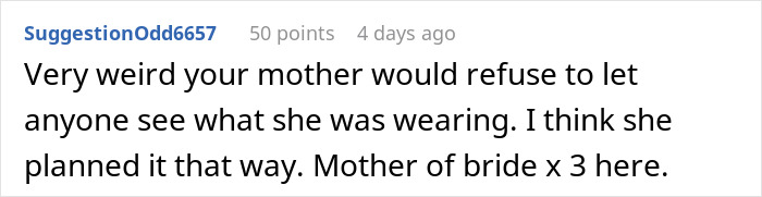 MIL Hides What She’s Going To Wear To Wedding, Comes Out With Something Scandalous MIL Hides What She’s Going To Wear To Wedding, Comes Out With Something Scandalous