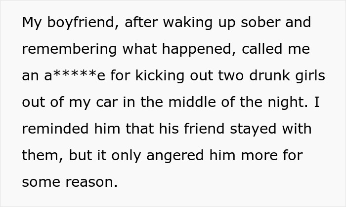 GF Says No To Driving Home Two Drunk Women Who Insulted Her, BF Thinks She’s Mean GF Says No To Driving Home Two Drunk Women Who Insulted Her, BF Thinks She’s Mean