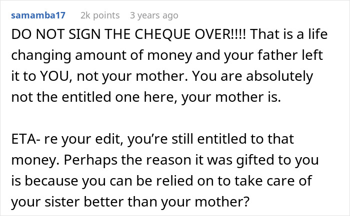 Mom Demands Kids Give Her Their Share Of The Inheritance, Doesn’t Like Daughter’s Response Mom Demands Kids Give Her Their Share Of The Inheritance, Doesn’t Like Daughter’s Response