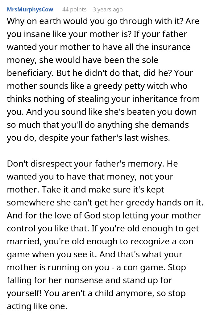 Mom Demands Kids Give Her Their Share Of The Inheritance, Doesn’t Like Daughter’s Response Mom Demands Kids Give Her Their Share Of The Inheritance, Doesn’t Like Daughter’s Response