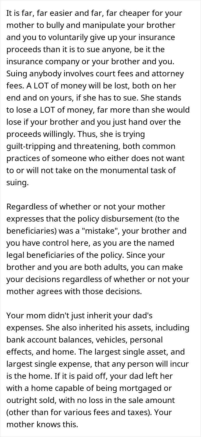 Mom Demands Kids Give Her Their Share Of The Inheritance, Doesn’t Like Daughter’s Response Mom Demands Kids Give Her Their Share Of The Inheritance, Doesn’t Like Daughter’s Response