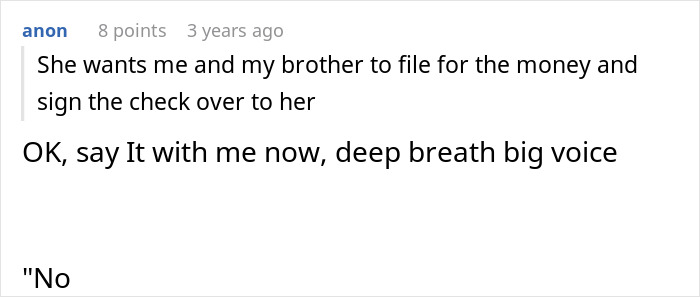 Mom Demands Kids Give Her Their Share Of The Inheritance, Doesn’t Like Daughter’s Response Mom Demands Kids Give Her Their Share Of The Inheritance, Doesn’t Like Daughter’s Response