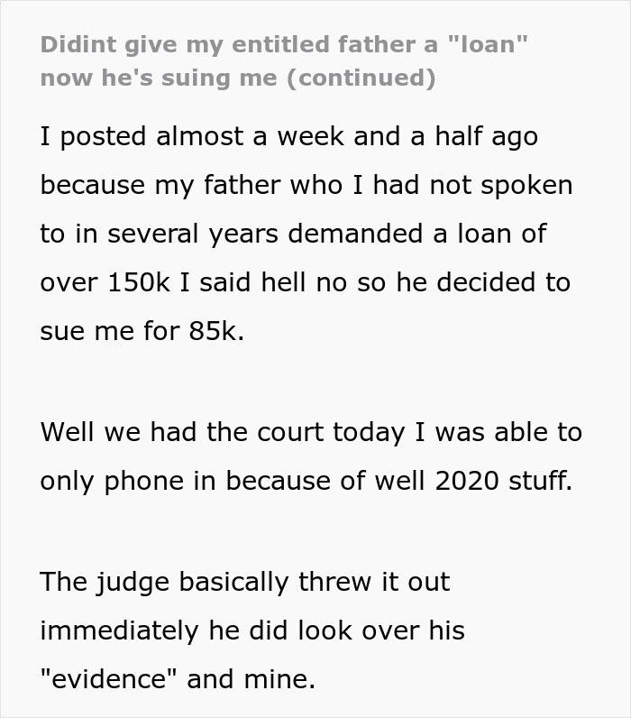 Man’s Laughable $85k Lawsuit Against Daughter Gets Him In More Trouble Than He Expected Man’s Laughable $85k Lawsuit Against Daughter Gets Him In More Trouble Than He Expected