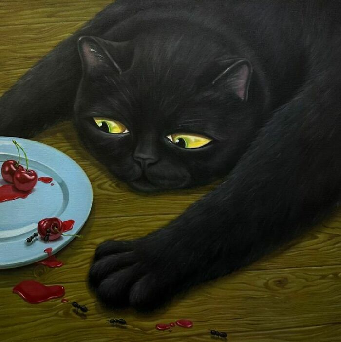 30 Captivating Paintings By Minyoung Kim Where Mischievous Cats Take Over Familiar Scenes