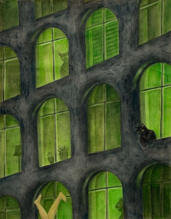 30 Captivating Paintings By Minyoung Kim Where Mischievous Cats Take Over Familiar Scenes