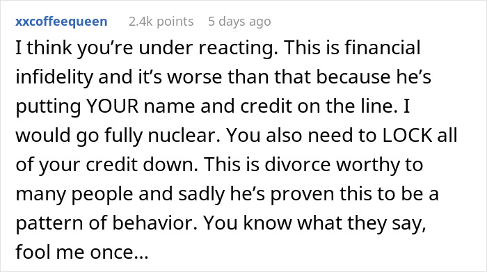 Wife Separates Finances Because Of Husband&rsquo;s Spending, Finds He&rsquo;s Been Using Her Information Anyway