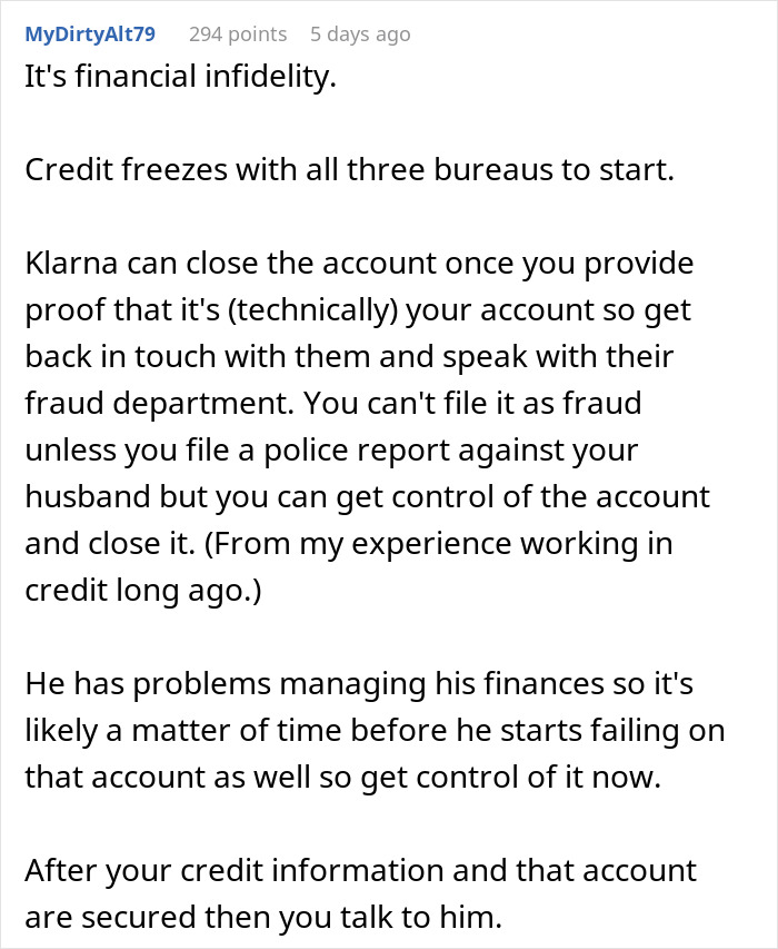 Wife Separates Finances Because Of Husband&rsquo;s Spending, Finds He&rsquo;s Been Using Her Information Anyway