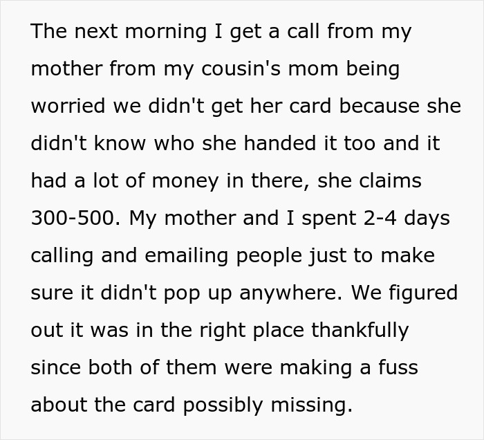 Cousin Causes Wedding Drama Then Sends Used Gift Cards, Bride Regifts It Back To Her Cousin Causes Wedding Drama Then Sends Used Gift Cards, Bride Regifts It Back To Her
