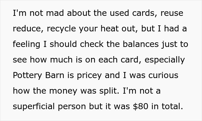 Cousin Causes Wedding Drama Then Sends Used Gift Cards, Bride Regifts It Back To Her Cousin Causes Wedding Drama Then Sends Used Gift Cards, Bride Regifts It Back To Her