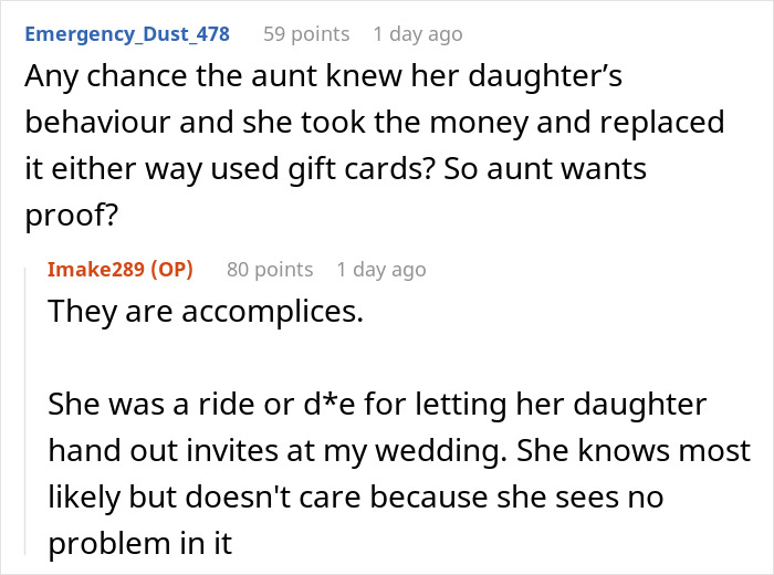 Cousin Causes Wedding Drama Then Sends Used Gift Cards, Bride Regifts It Back To Her Cousin Causes Wedding Drama Then Sends Used Gift Cards, Bride Regifts It Back To Her