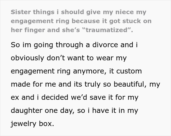 14YO Sneakily Wears Aunt’s Sapphire Engagement Ring, Mommy Calls It Her Property As It&rsquo;s Stuck