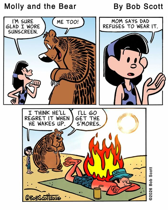 This Cartoonist Imagines A Family Living With A Lovable Bear Who Is Afraid Of Almost Everything (40 Comics) This Cartoonist Imagines A Family Living With A Lovable Bear Who Is Afraid Of Almost Everything (40 Comics)