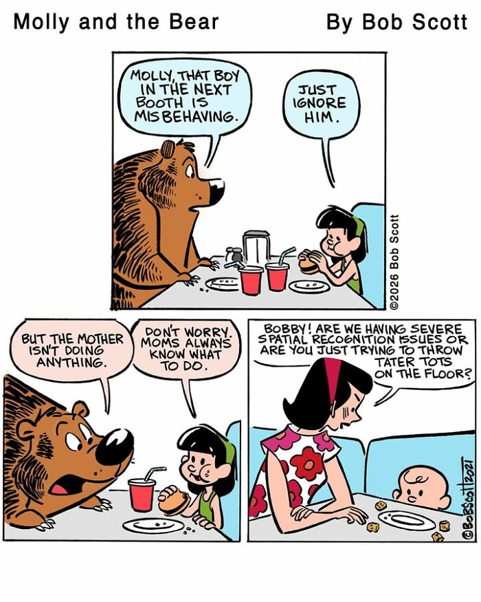 This Cartoonist Imagines A Family Living With A Lovable Bear Who Is Afraid Of Almost Everything (40 Comics) This Cartoonist Imagines A Family Living With A Lovable Bear Who Is Afraid Of Almost Everything (40 Comics)