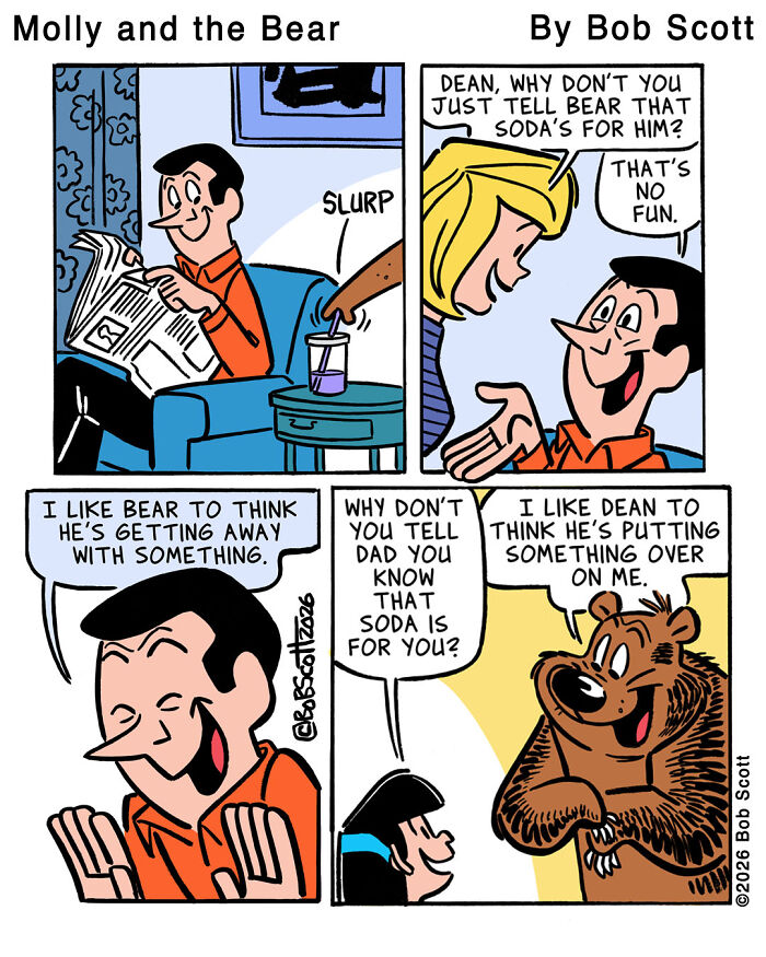 This Cartoonist Imagines A Family Living With A Lovable Bear Who Is Afraid Of Almost Everything (40 Comics) This Cartoonist Imagines A Family Living With A Lovable Bear Who Is Afraid Of Almost Everything (40 Comics)
