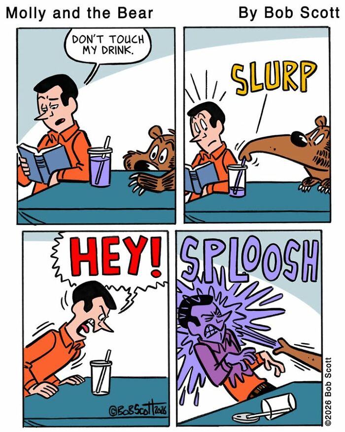 This Cartoonist Imagines A Family Living With A Lovable Bear Who Is Afraid Of Almost Everything (40 Comics) This Cartoonist Imagines A Family Living With A Lovable Bear Who Is Afraid Of Almost Everything (40 Comics)
